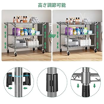 Amazon｜ワゴン スチールラック ワゴンラック メタルラック 収納